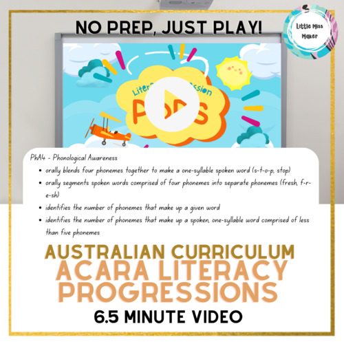 Preview of Literacy Progressions Video Australian Curriculum ACARA Phonological Awareness 4