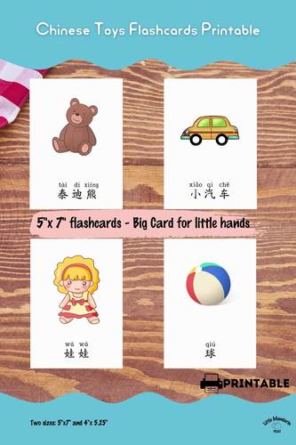 TOYS Chinese Learning Flashcards for Kids Montessori Cards by Chinese4kids