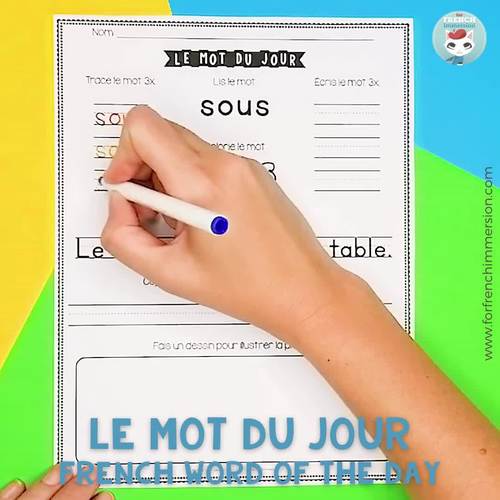 Mot du jour French word of the day Mots fréquentsFrench sight words