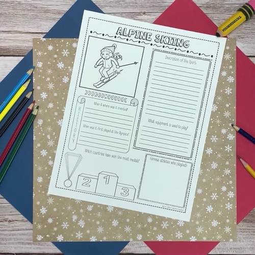 Winter Sports Graphic Organizers Elementary Digital + Print TpT