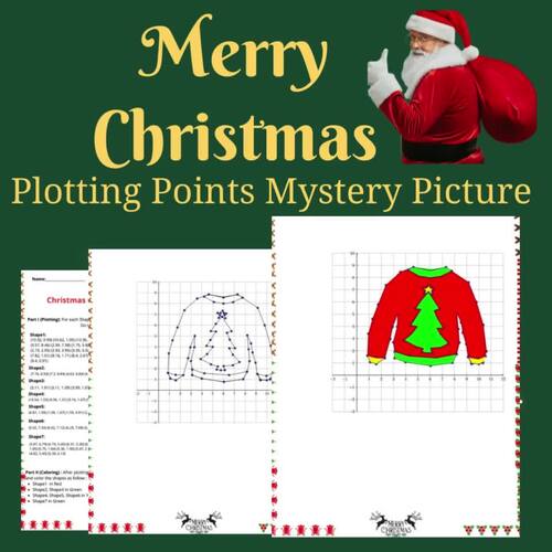 Christmas Math Activity Graphing and Coloring Xmas Ugly Sweater Plot ...