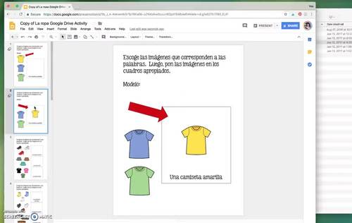 Spanish Clothing La ropa Google Drive Activity Distance Learning