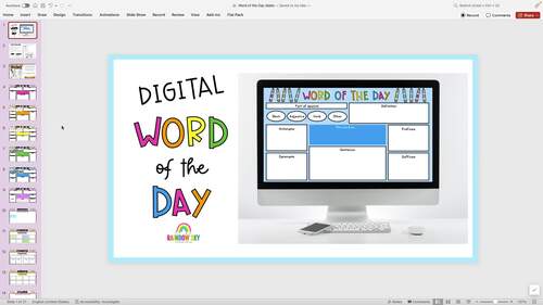 Word of the Day Warmup Slides - Vocabulary & Spelling Warmup | TPT