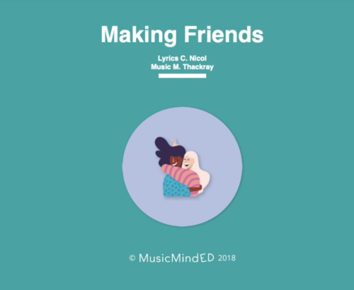 Preview of 'Making Friends' (Lyric video backing track and lesson plan - great for subs!)