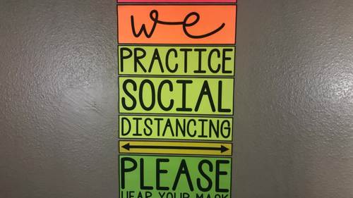 Social Distancing Poster Back To School 21 Bulletin Board Classroom Decor