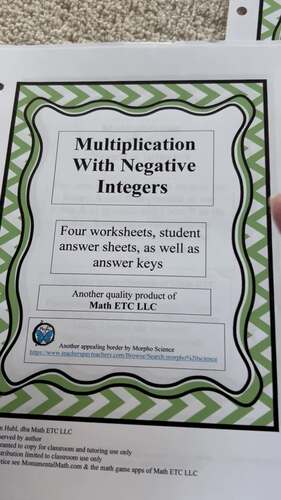 Multiplication With Negative Integers