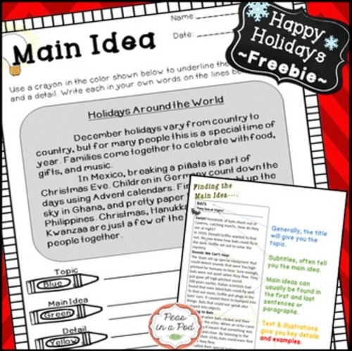 Preview of Main Idea Free RTI Intervention Reading Passages and Comprehension Questions