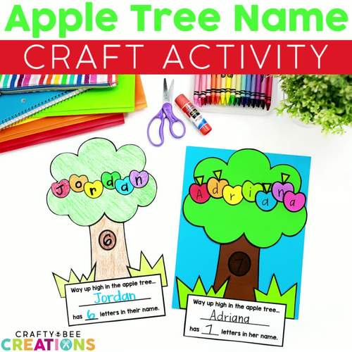 Apple Tree Name Craft Back to School September Activity Fall