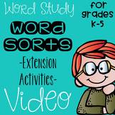 Word Sort Extension Activities