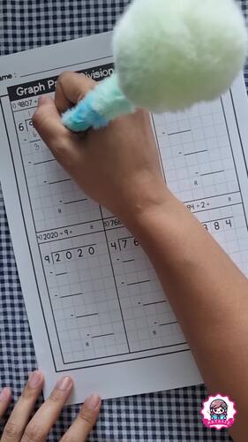 Graph Paper Worksheet for Long Division 4 digit by 1 | Problem Solving ...