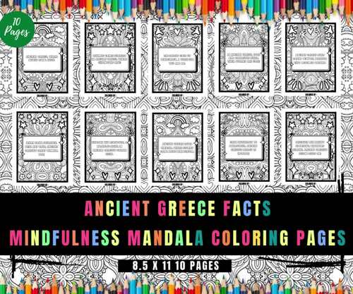 Ancient Greece Facts Activities, Mindfulness Relaxing Coloring Sheets ...