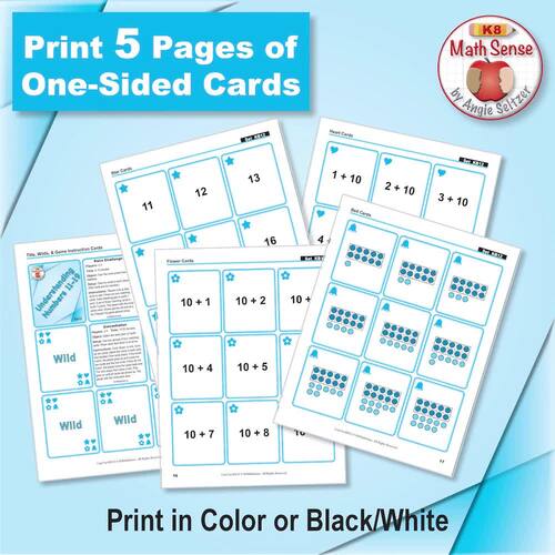 Numbers 11-19 with Models: PDF Math Card Games & PPT / Google Activities KB12