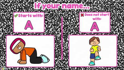 Animated Exercise Name Game Name Practice Back to School Name Activities