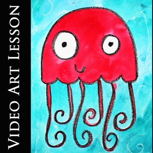 Preview of JELLYFISH in the OCEAN Art Lesson | SUMMER Directed Drawing & Painting Project