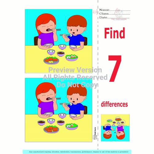 Find 7 Differences Worksheets | Spot the Difference | Visual Skills | SET 1
