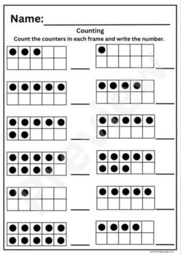 Tens Frame worksheets by Preschool Garage | TPT