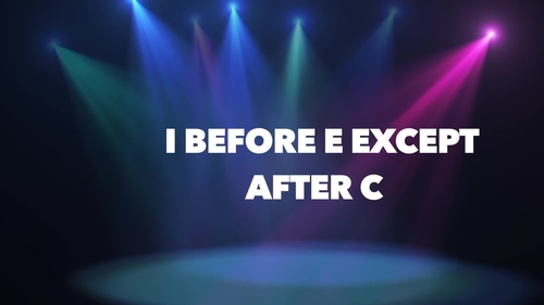 Preview of I before E  except after C- fun rap/song to learn this spelling rule