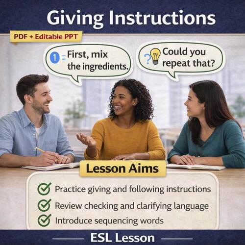 ESL Giving Instructions: Sequencing Language (First, Then, Next ...