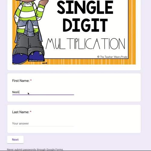 4th Grade Digital Math Task Cards - Multiplication - 2 x 1 - 2 x 2 - 3 x 1 Mult.
