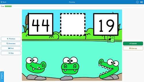 Compare Numbers Crocs 1 - 50 Boom Cards™ | Digital Task Cards by Cloud Ten