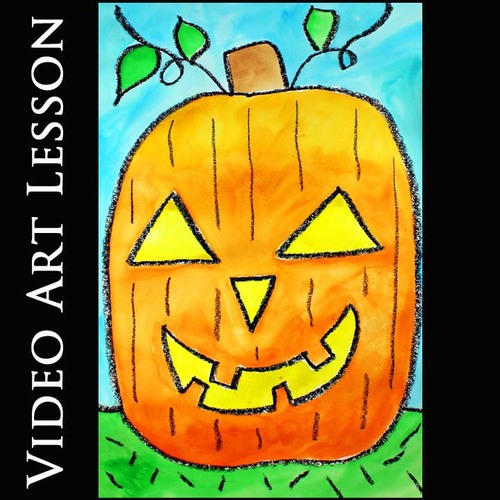 Preview of SPOOKY JACK-O-LANTERN Art Project | EASY HALLOWEEN Drawing & Painting Lesson