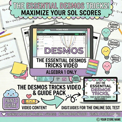 Preview of Algebra 1 SOL Desmos Tricks Video