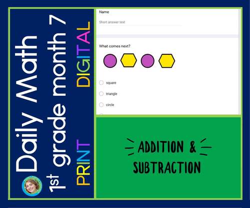 1st Grade Daily Math Spiral Review Warm Up Morning Work Print & Digital ...