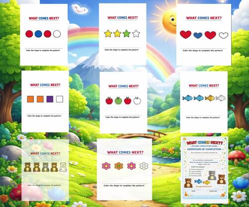What Comes Next Pattern Worksheets | Printable Sequencing Activity