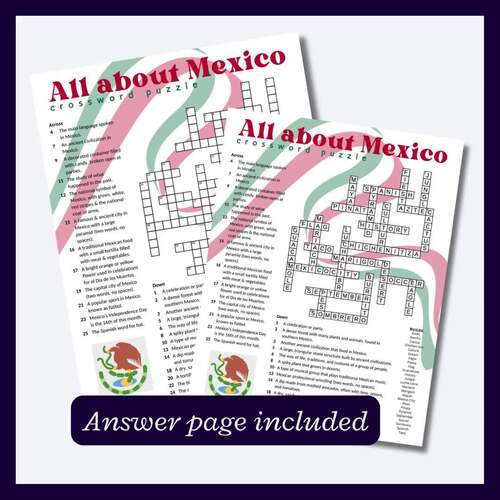 This Mexico crossword puzzle is a great way to learn about Mexico