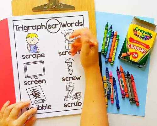 Three Letter Blends Coloring Pages | Trigraph Practice by The Joy in ...