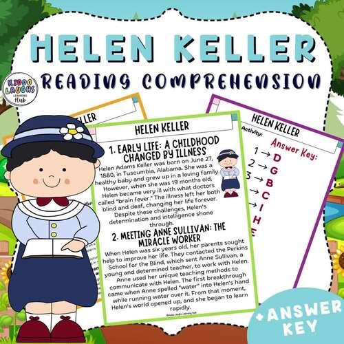 Helen Keller Biography Reading Comprehension Activities | Women’s ...