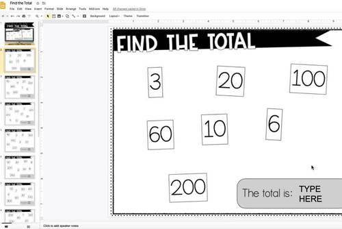Digital Math//Addition Strategies Activity//Partial Sums//GOOGLE