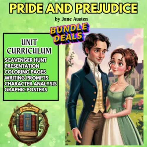 PRIDE AND PREJUDICE by Jane Austen - Novel Study Unit Curriculum BUNDLE