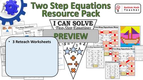 Two-Step Equations - Learning Stations Resource Pack by Rethink Math ...