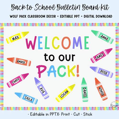 Welcome to Our Pack Bulletin Board Kit | Crayon Classroom Decor by ...