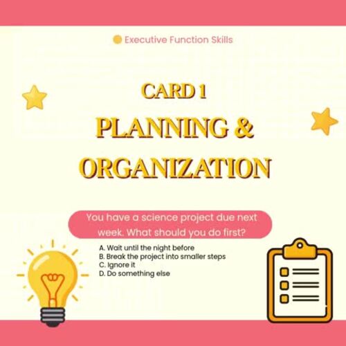 Preview of Executive Functioning Task Cards | Executive Function Skills Activities | SEL &