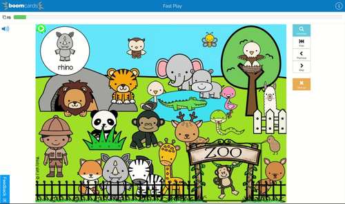 [A] MATCHING Picture Hunt Boom Cards™ | Zoo (With Audio) by Ever Joyful