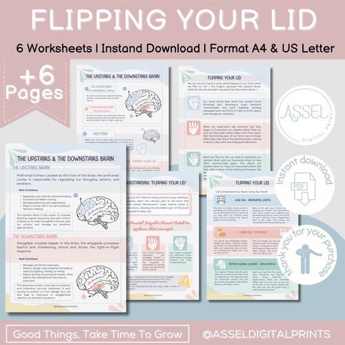 Flipping Your Lid Hand Model of the Brain Worksheet,Emotional Regulation