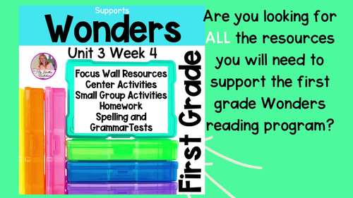 Wonders Reading First Grade Unit 3 Week 4 Centers and Small Group ...