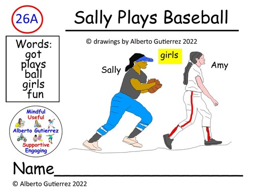 Preview of Read Aloud Video Sally Plays Baseball #26A