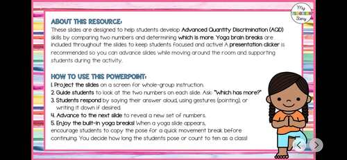 Advanced Quantity Discrimination AQD First Grade Whole Group Yoga