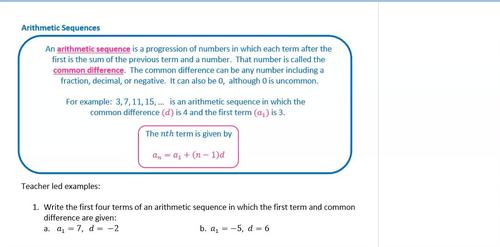 Arithmetic Sequences (lesson video) by Mathematics Made Easy | TPT