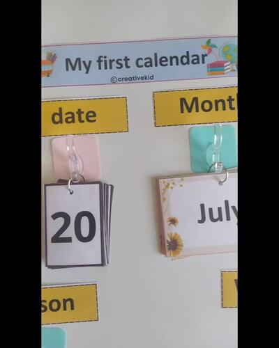 Homeschool Wall Calendar for Preschoolers Montessori Classroom Kids ...