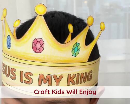 Jesus is my King Crown Craft • Printable Christian Coloring Headband ...