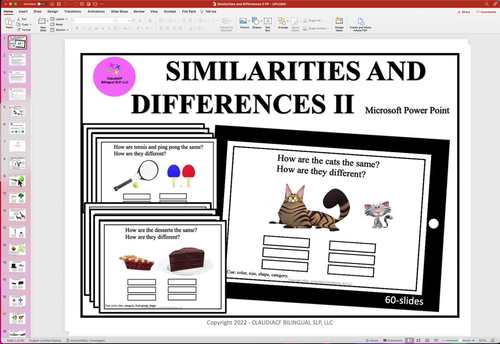 Similarities and Differences II - Microsoft Power Point ™ | TPT