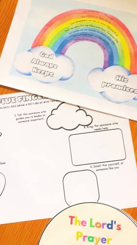 Bible Activity Pack | The Lord's Prayer Wheel | Five Finger Craft| God ...