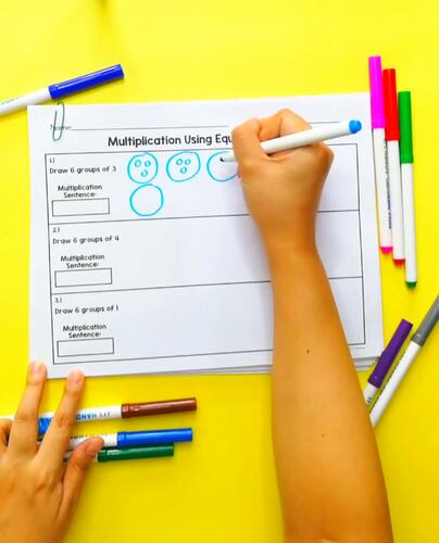 Multiplication Using Equal Groups Worksheet by The Joy in Teaching