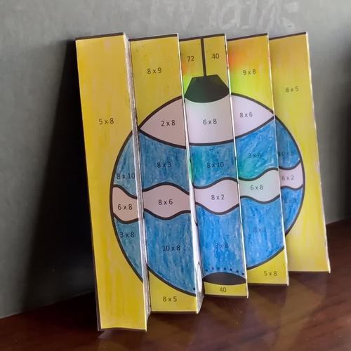 Christmas Math Agamograph Project - Multiplying by 6, 7, 8, or 9