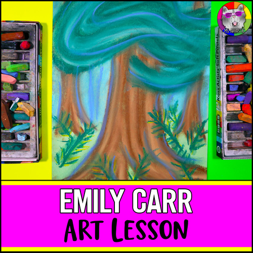 Preview of Emily Carr Art Project, Red Cedar Art Lesson Activity for Elementary