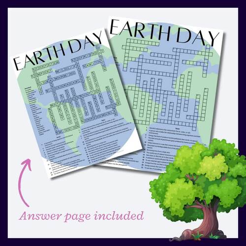 Earth Day crossword puzzle perfect for Arbor Day (grade 4 ) TPT